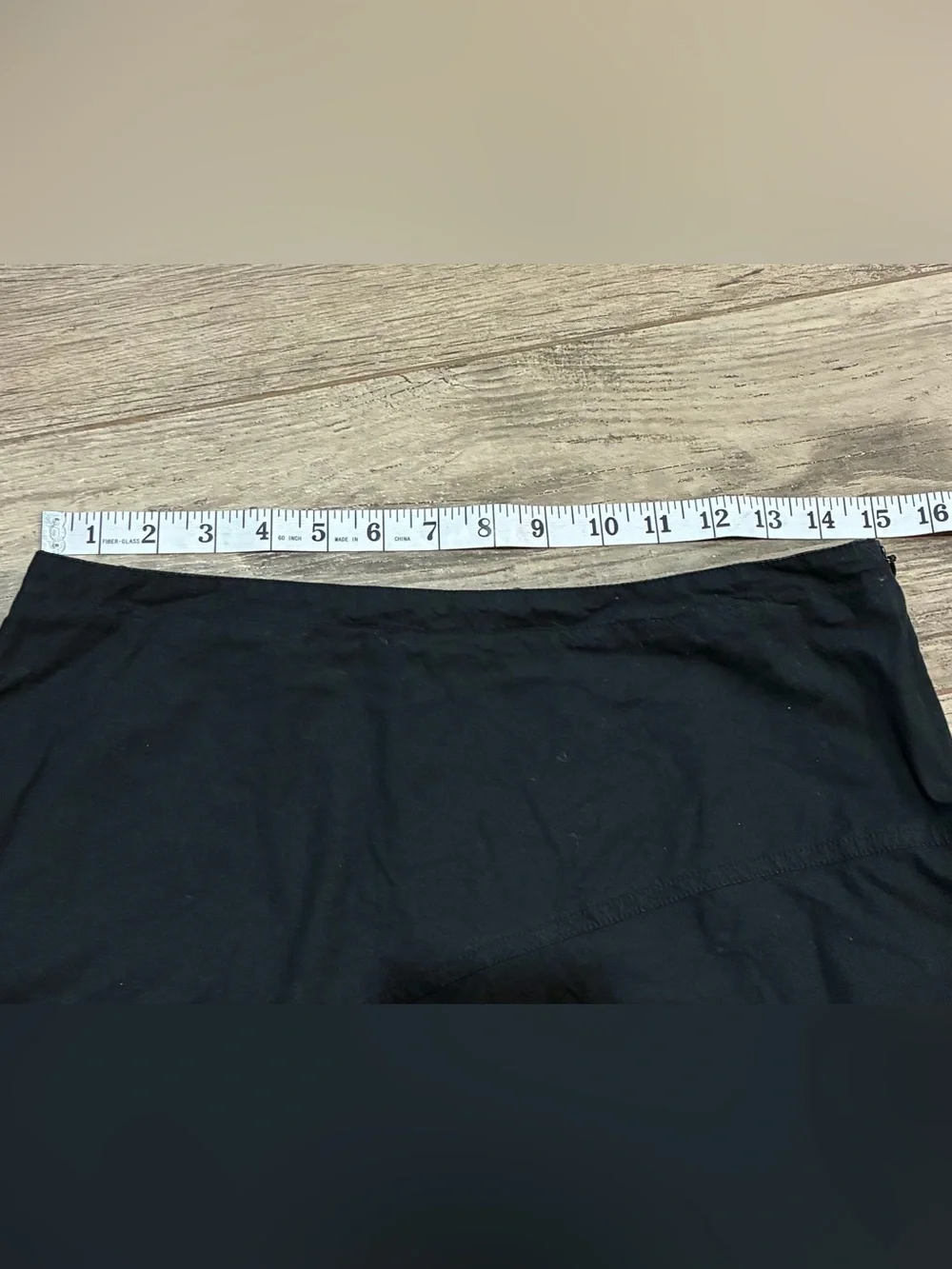 Black Organic Cotton A-Line Skirt Size 6 Stretch Utility Pocket Casual